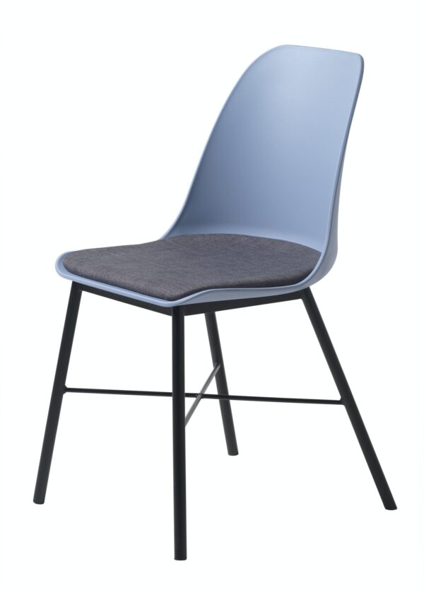 Whistler, Spisebordsstol med stofpude by Unique Furniture (H: 83 cm. x B: 47 cm. x L: 54 cm., Blå)