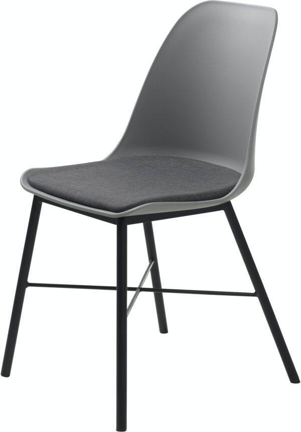 Whistler, Spisebordsstol med stofpude by Unique Furniture (H: 83 cm. x B: 47 cm. x L: 54 cm., Grå)