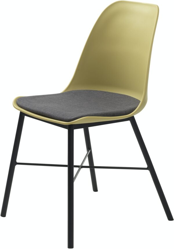 Whistler, Spisebordsstol med stofpude by Unique Furniture (H: 83 cm. x B: 47 cm. x L: 54 cm., Gul)