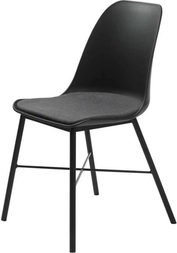 Whistler, Spisebordsstol med stofpude by Unique Furniture (H: 83 cm. x B: 47 cm. x L: 54 cm., Sort)