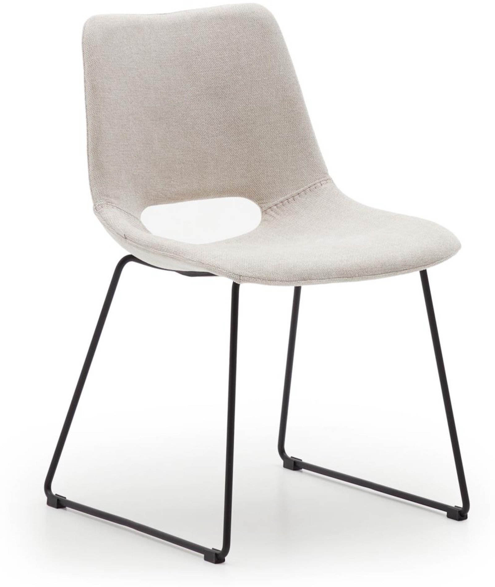 Zahara, Spisebordsstole, moderne, nordisk, rustik, stof by Laforma (H: 78 cm. x B: 49 cm. x L: 55 cm., Beige)