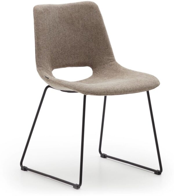 Zahara, Spisebordsstole, moderne, nordisk, rustik, stof by Laforma (H: 78 cm. x B: 49 cm. x L: 55 cm., Brun)