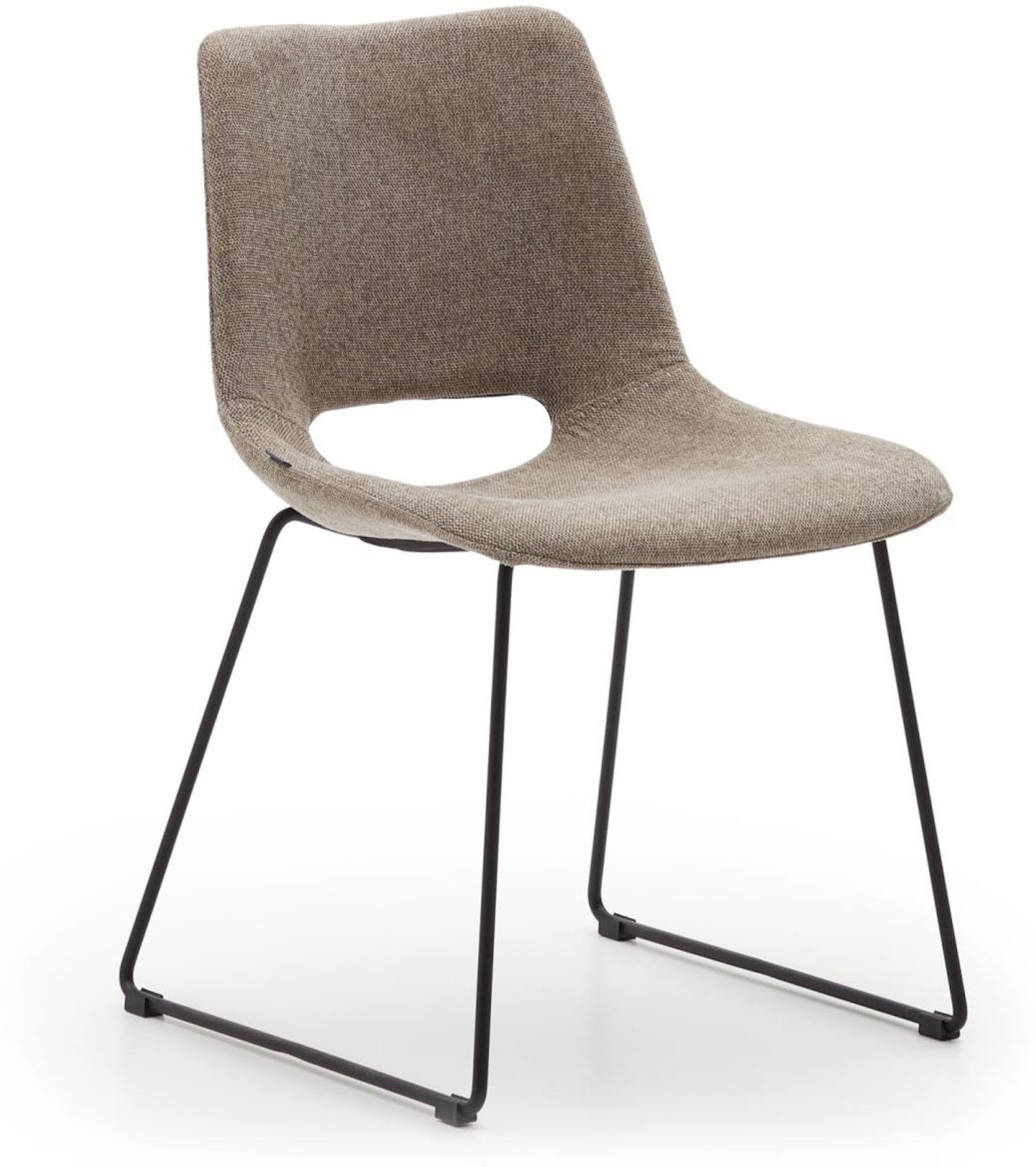 Zahara, Spisebordsstole, moderne, nordisk, rustik, stof by Laforma (H: 78 cm. x B: 49 cm. x L: 55 cm., Brun)