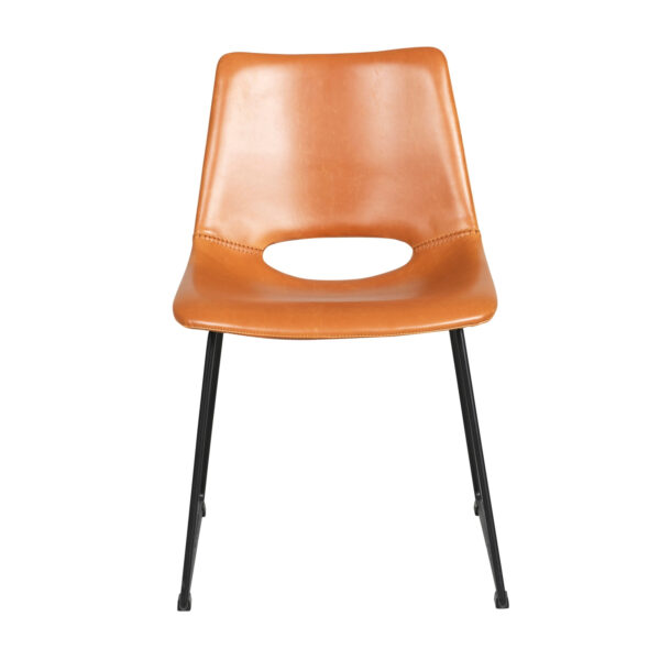ROWICO Manning spisebordsstol - cognac PU og sort metal