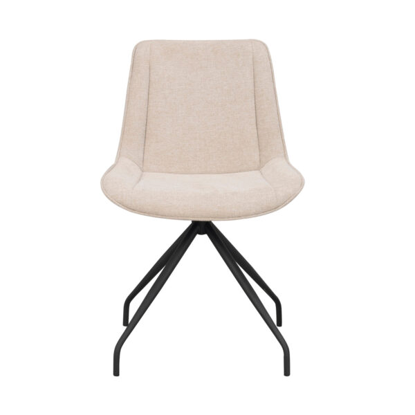 ROWICO Rossport spisebordsstol, m. drejefunktion - beige polyester og sort metal