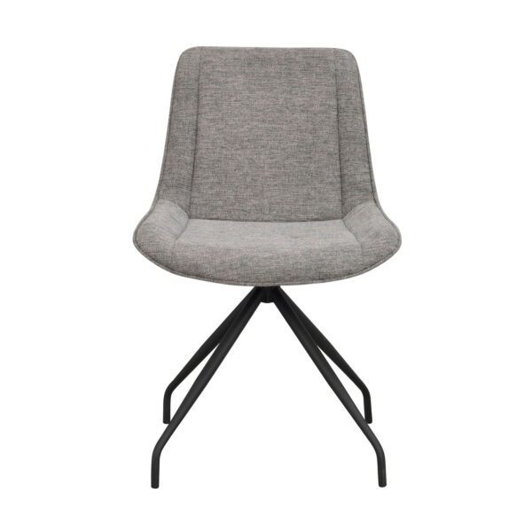 ROWICO Rossport spisebordsstol, m. drejefunktion - grå polyester og sort metal