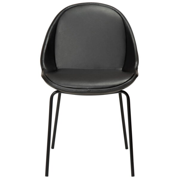 DAN-FORM Arch spisebordsstol - vintage sort kunstlæder og sort stål