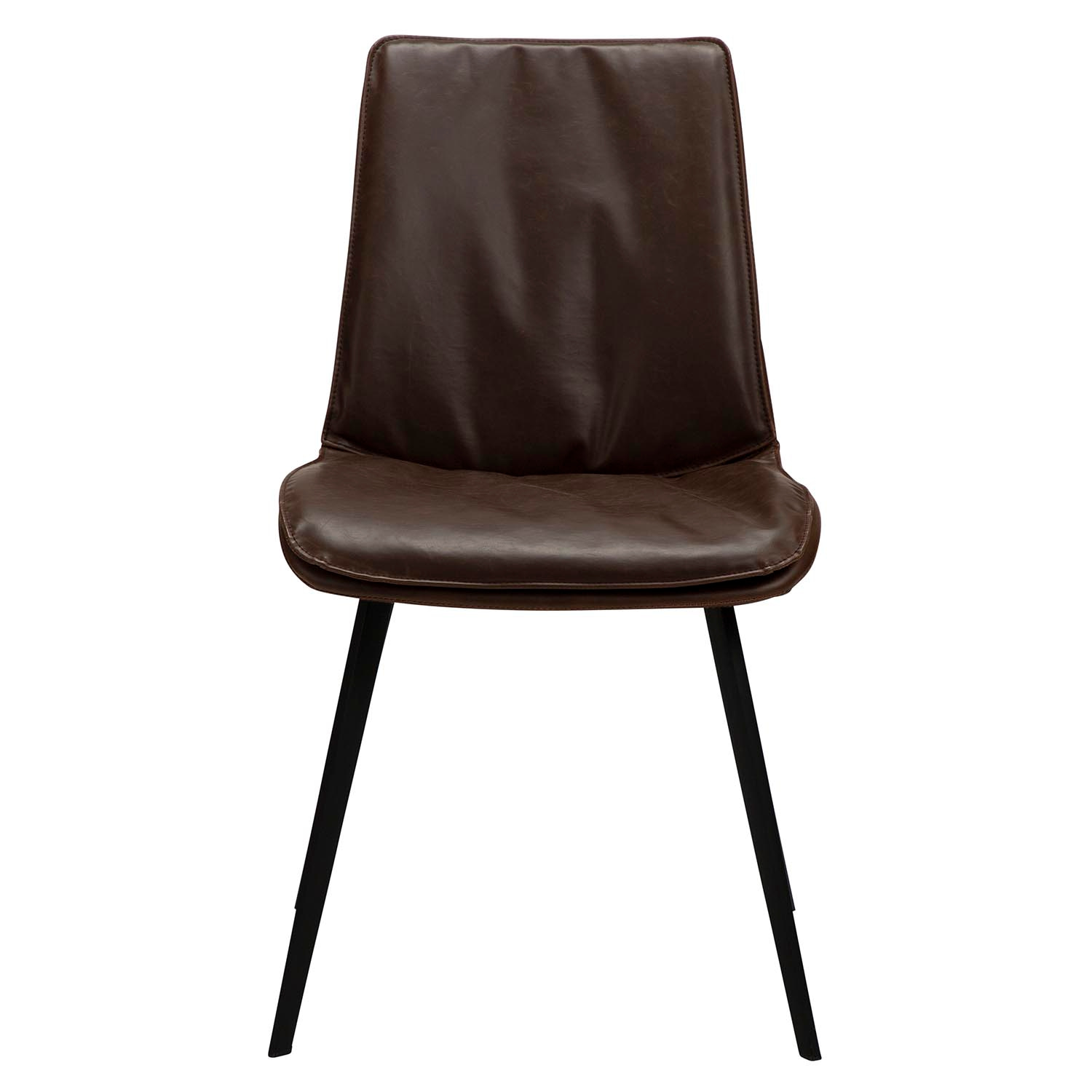 DAN-FORM Fierce spisebordsstol - vintage brun kunstlæder og sort stål