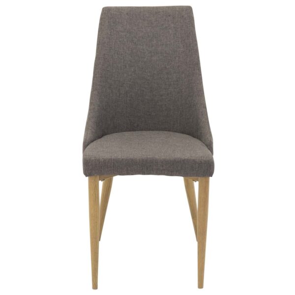 VENTURE DESIGN Leone spisebordsstol, m. armlæn - mørkegrå polyester og natur metal
