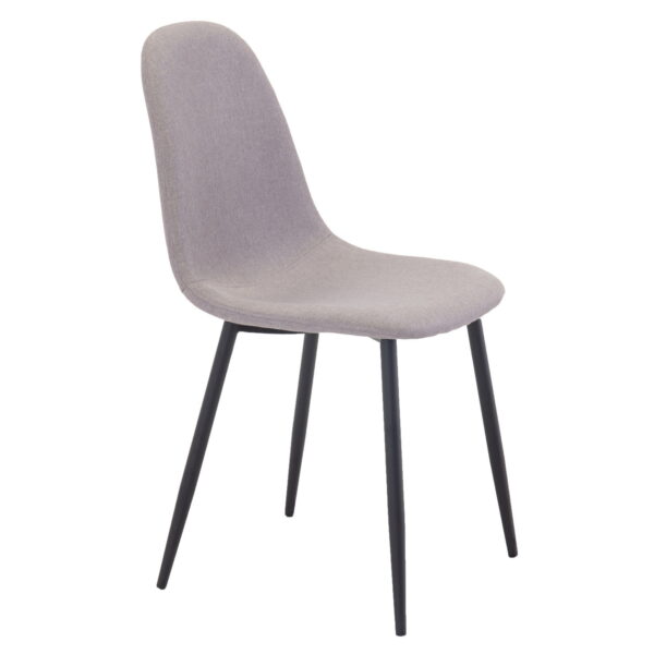 VENTURE DESIGN Polar spisebordsstol - grå polyester og sort metal