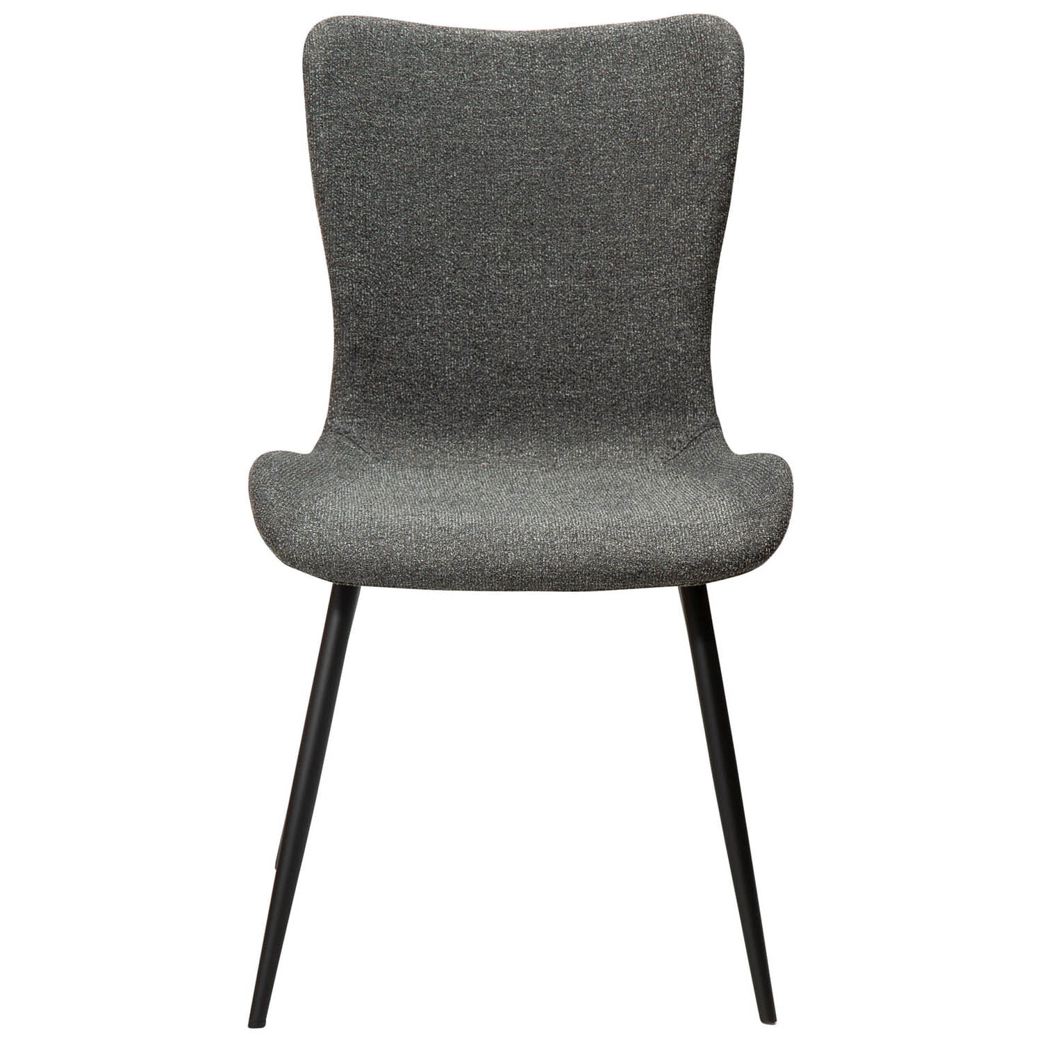 DAN-FORM Medusa spisebordsstol - grå bouclé stof og sort stål