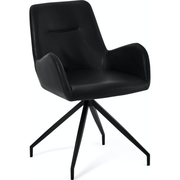Emily, Spisebordsstol, PU-Læder by Raymond & Hallmark (H: 87 cm. x B: 58 cm. x D: 64 cm., Sort)