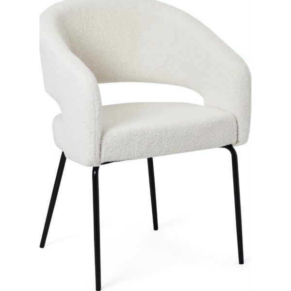 Natalie, Spisebordsstol, Stof by Raymond & Hallmark (H: 81 cm. x B: 57 cm. x D: 56 cm., Hvid)