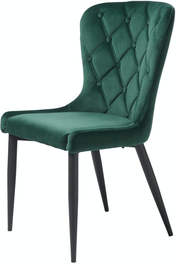 Granby, Spisebordsstol, Fløjl by Unique Furniture (H: 93 cm. x B: 57 cm. x L: 61 cm., Grøn)