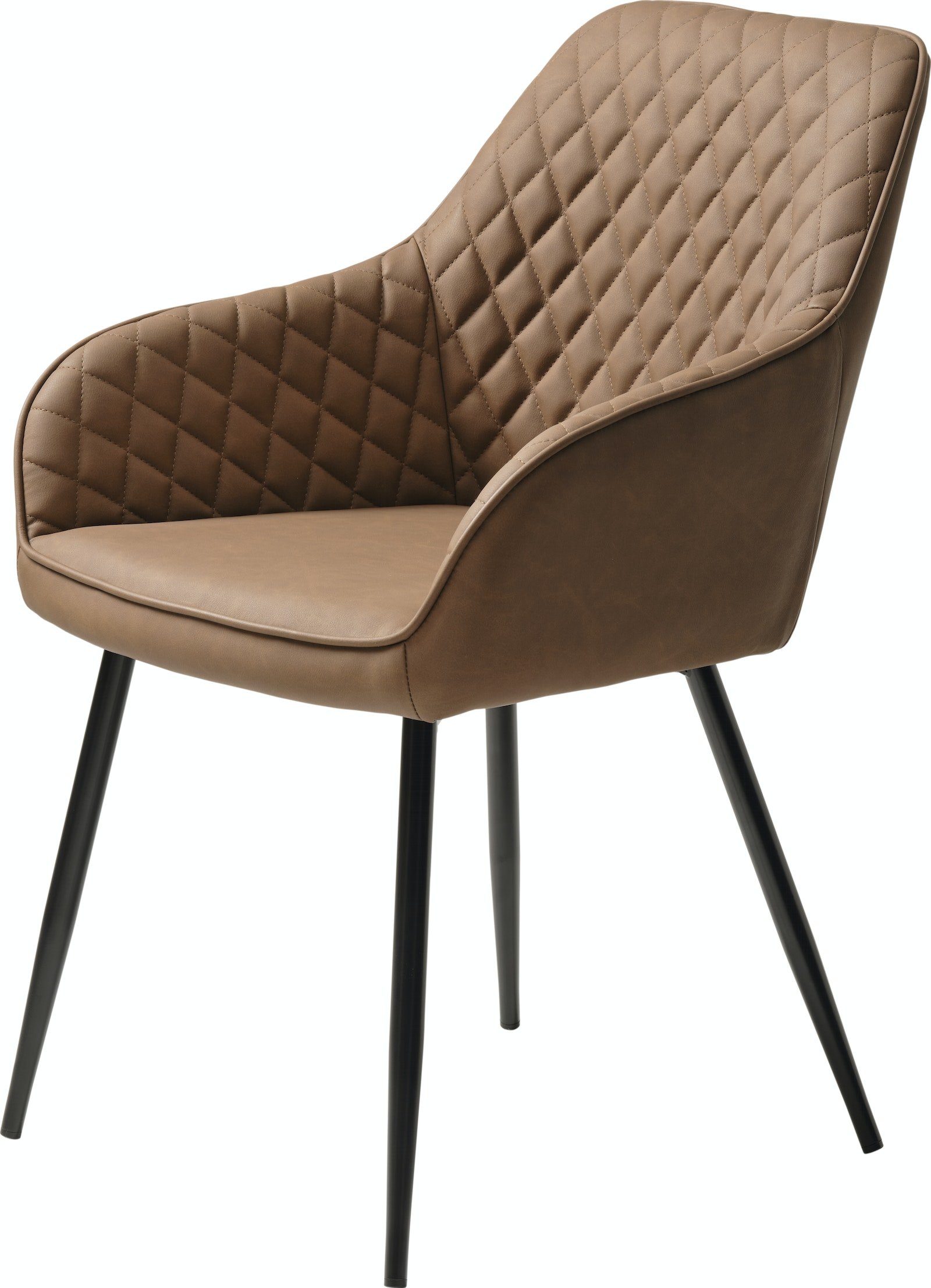Milton, Spisebordsstol med armlæn, Brun, PU læder by Unique Furniture (H: 84 cm. x B: 58 cm. x D: 59 cm., Lys brun)