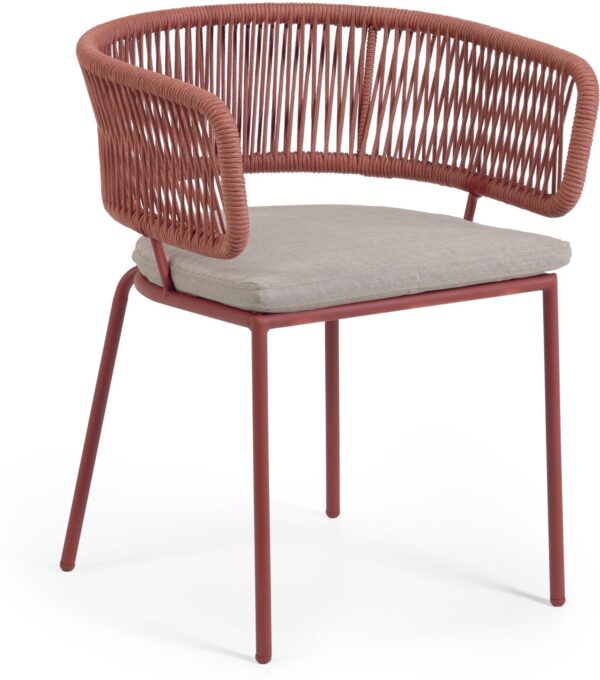 Nadin, Udendørs spisebordsstol by LaForma (H: 73 cm. x B: 58 cm. x L: 55 cm., Lyserød)