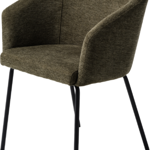 Easton, Spisebordsstol, olivengrøn/sort, H80x57 cm, stof, metal
