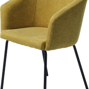 Easton, Spisebordsstol, sennep/sort, H80x57 cm, stof, metal