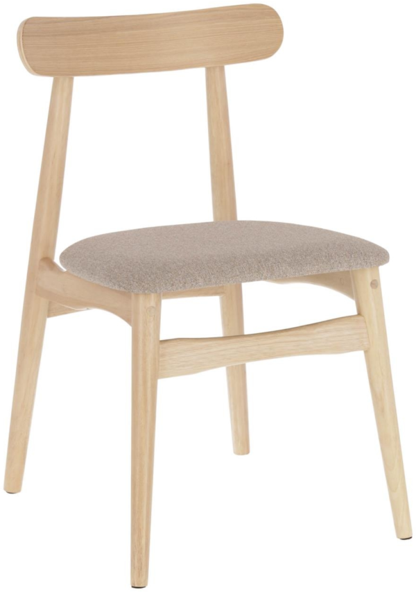 Nayme, Spisebordsstol, natur/beige, H77x48x50 cm, massiv træ