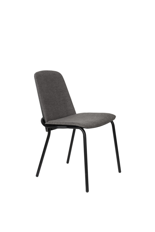 ZUIVER Clip spisebordsstol - grå polyester og sort egefinérmetal