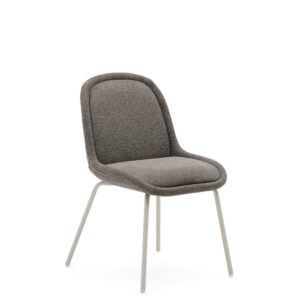 KAVE HOME Aimin spisebordsstol - brun chenille stof og mat beige stål