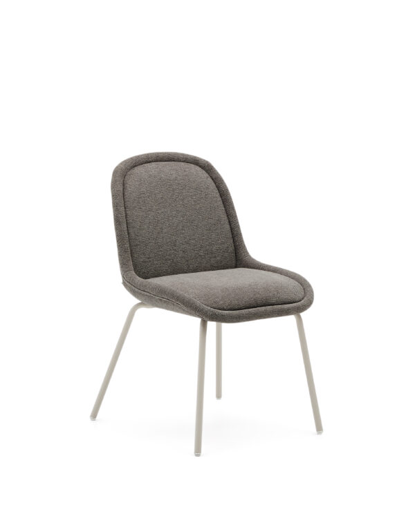 KAVE HOME Aimin spisebordsstol - brun chenille stof og mat beige stål