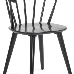 Spisebordsstol Kave Home Trise i massiv sort gummitræ H77xB53xL54 cm klassisk design