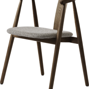 Spisebordsstol/spisestuestol med armlæn Nordique Design Relate i røget egetræ og latte Nolio 36 Melange