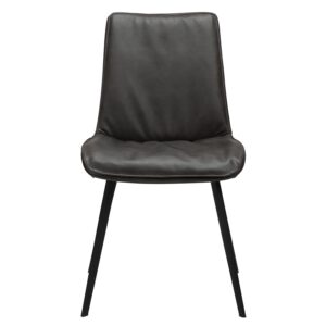 DAN-FORM Fierce spisebordsstol - vintage grå kunstlæder og sort stål