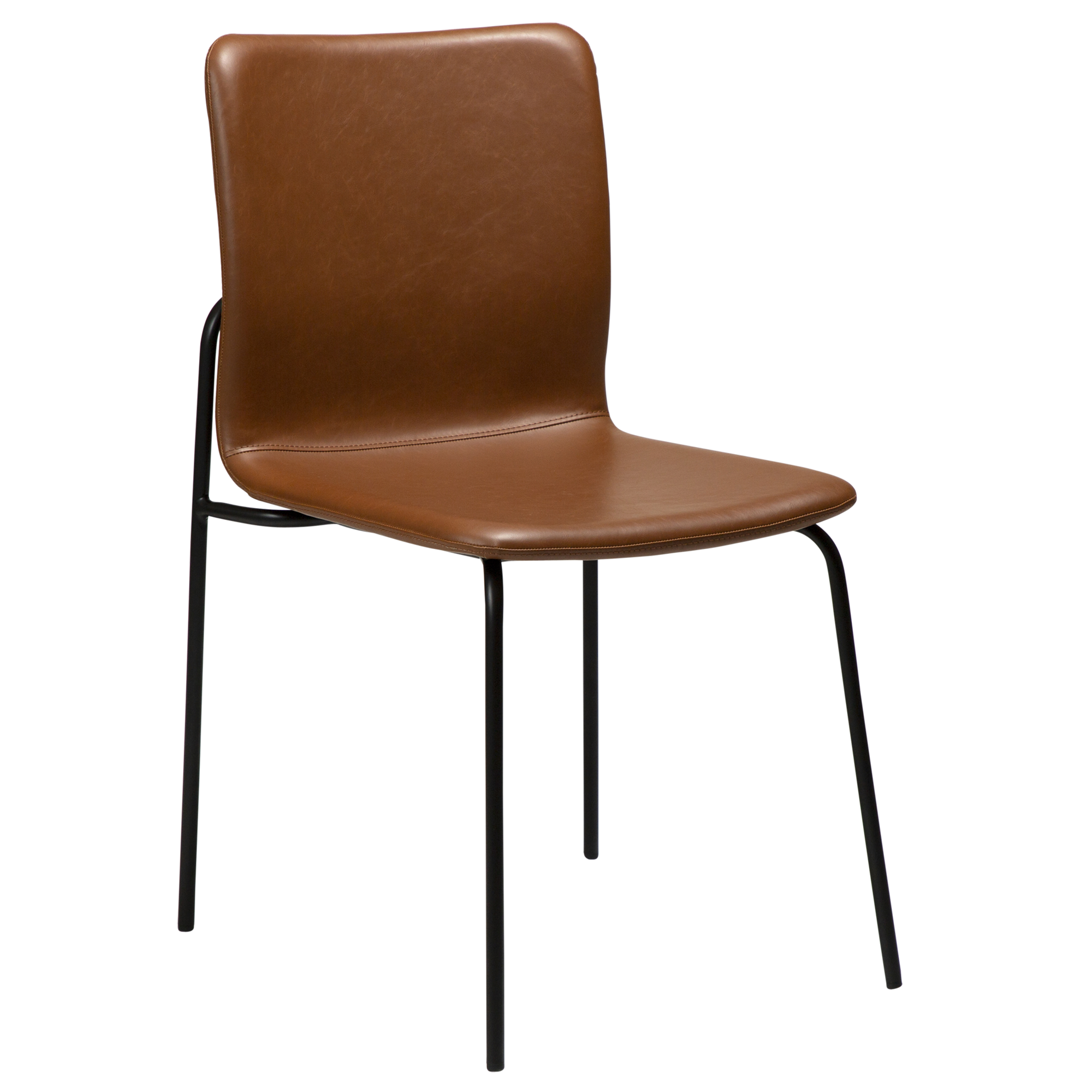 DAN-FORM Woof spisebordsstol - vintage lysebrun kunstlæder og sort stål