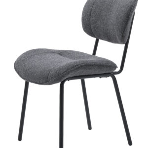 Buffalo spisebordsstol - mørkegrå melange stof og sorte ben
