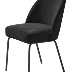 Creston spisebordsstol - næsten sort chenille og sorte ben