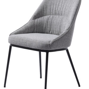 Meridian spisebordsstol - grå tweed polyester og sorte ben