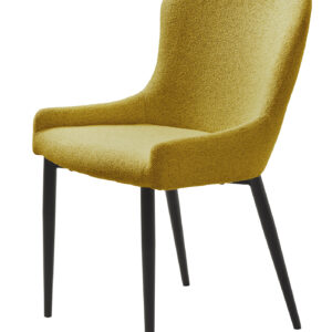 Ontario spisebordsstol - sennep bouclé og sort metal