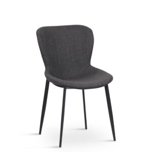 Ross spisebordsstol - mørkegrå stof og sorte ben
