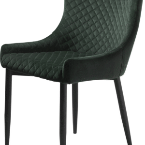 Spisebordsstol Nordique Design Ottowa fløjlsstol grøn med sorte metalben