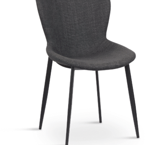 Spisebordsstol Nordique Design Ross i mørkegrå Bjorn 19 stof med sorte metalben FSC-certificeret