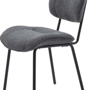 Spisebordsstol/spisestol Nordique Design Buffalo mørkegrå polyester boucle med sorte metalben
