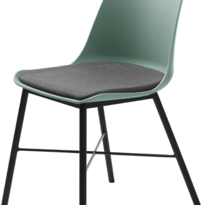 Spisebordsstol/spisestol Nordique Design Whistler, polstret Rio-stof grøn, sort metalstel, H83 x B47 cm