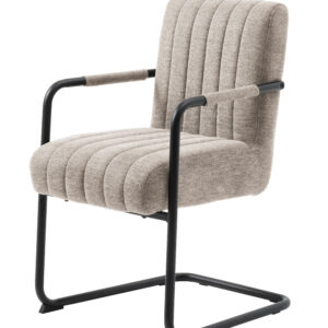 Trout spisebordsstol, m. armlæn - sand stof og sorte ben