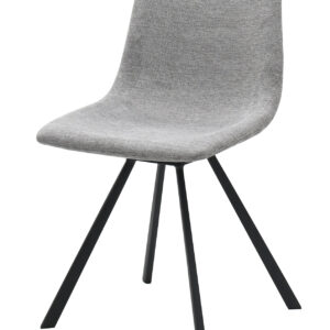 Ykon spisebordsstol - lysegrå stof og sorte ben