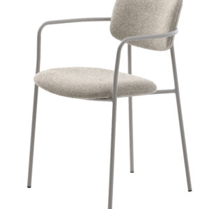 Zama spisebordsstol, m. armlæn - offwhite melange stof og grå metal
