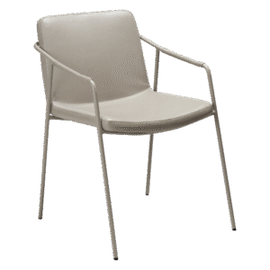 DAN-FORM BOTO spisebordsstol, m. armlæn - Cashmere kunstlæder og Cashmere metal