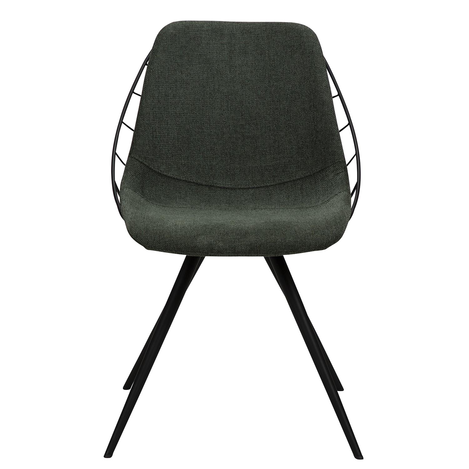 DAN-FORM Sway spisebordsstol - grøn stof og sort stål