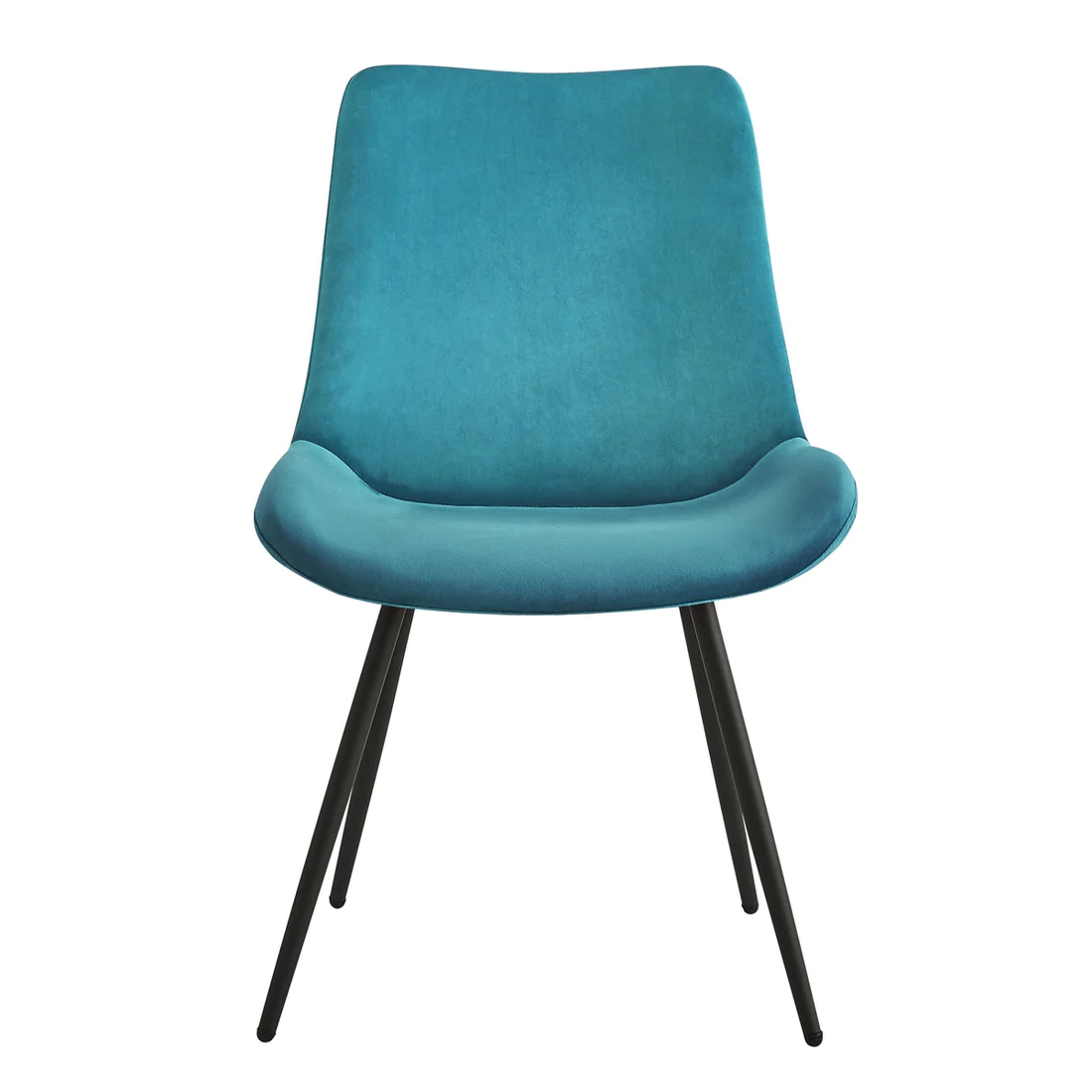 NORDLYS Koge spisebordsstol - andeblå velour og sort metal