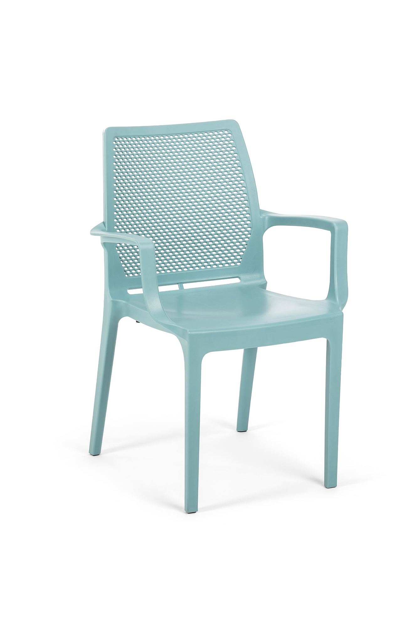 NORDVÄRK Icon spisebordsstol, m. armlæn - blå polypropylen