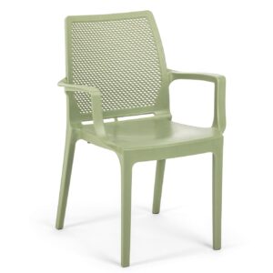NORDVÄRK Icon spisebordsstol, m. armlæn - grøn polypropylen