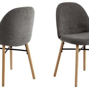 ACT NORDIC Sophia spisebordsstol - mørkegrå stof og mat natur egetræ