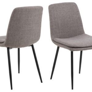 ACT NORDIC Becca spisebordsstol - gråbrun stof og sort stål