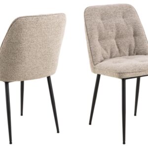 ACT NORDIC Brooke spisebordsstol - beige stof og sort stål